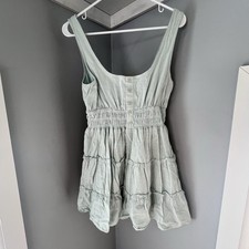 Urban Outfitters Hailey Cotton Tiered Mini Dress in Sky Blue Size Medium Boho