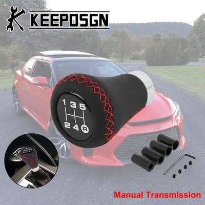 Auto Manuell 5 Gang Manuell Schaltknauf Ersatz Leder Schwarz für Toyota Scion tC
