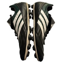 Vintage Adidas Black Green Leather Soccer Football Cleats Mens 11.5 663125 Rare