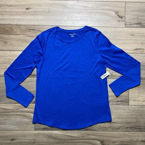 Amazon Essentials Women's Crew Neck Long Sleeve Top Size Large Cobalt Blue