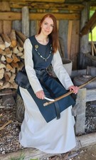 Klassisches Wikinger &Uuml;berkleid blau Wikinger kleid blau Wikingerkleid Larp Kleid