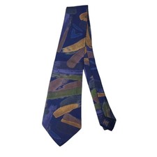 Mulberry Thai Silks Geometric Abstract Pattern Hand Sewn Tie Made in USA