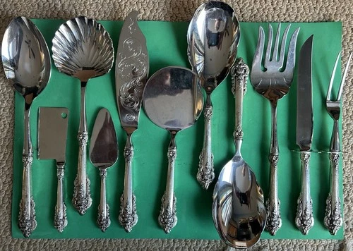 WALLACE Sterling Silver handled GRANDE BAROQUE Large Serving Spoon