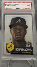 RONALD ACUNA ROOKIE CARD 2018 Topps Living #19 Graded PSA 9 MINT Atlanta Braves. rookie card picture