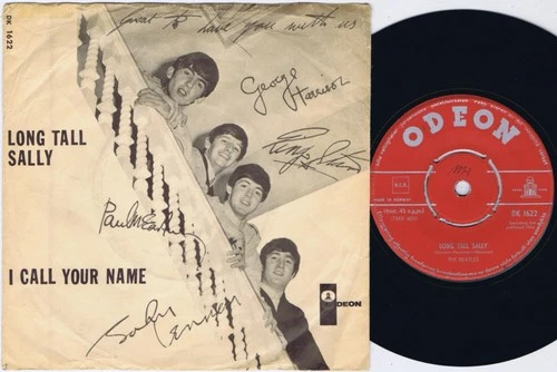 THE BEATLES Long Tall Sally Danish/Norwegian 45PS 1964 Red Odeon 7”