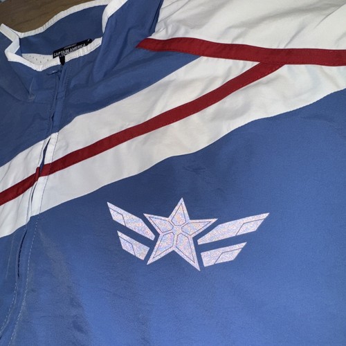 Marvel Captain America Shield Windbreaker Jacket Mens XL New w discoloration - Picture 4 of 17