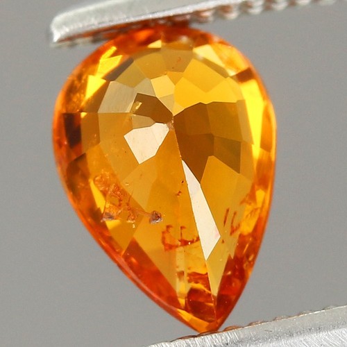 0.71ct 6.3x4.5mm Pear Natural Orange Spessartite Garnet Gemstone Namibia, Africa - Picture 2 of 4