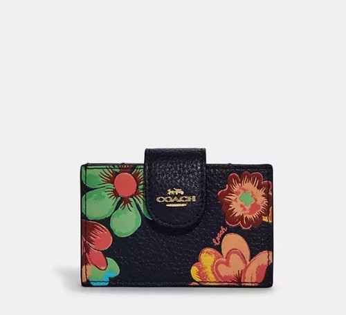 New Coach Dreamy Land Black Accordion Card Case