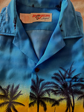 Vtg Shoreline Hawaii Mns M Sunset Palm Tree Aloha SS Shirt 1980s