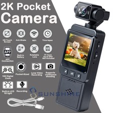 2K Pocket Action Camera Touchscreen Vlog Cam 360  Rotating Lens Video Recorder