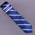Club Room Men's Classic Neck Tie Irving Stripe Navy Blue MSRP $55