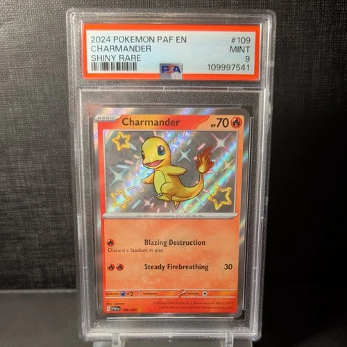 2024 POKEMON PAF EN-PALDEAN FATES SHINY RARE #109 CHARMANDER PSA 9