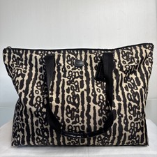 Coach Ocelot Leopard Nylon Getaway Packable Tote Bag  Detachable Pouch  Fob