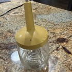 Vintage Clear Glass Federal Housewares Egg Beater Gravy Mixer Harvest Gold Cover — photo 5