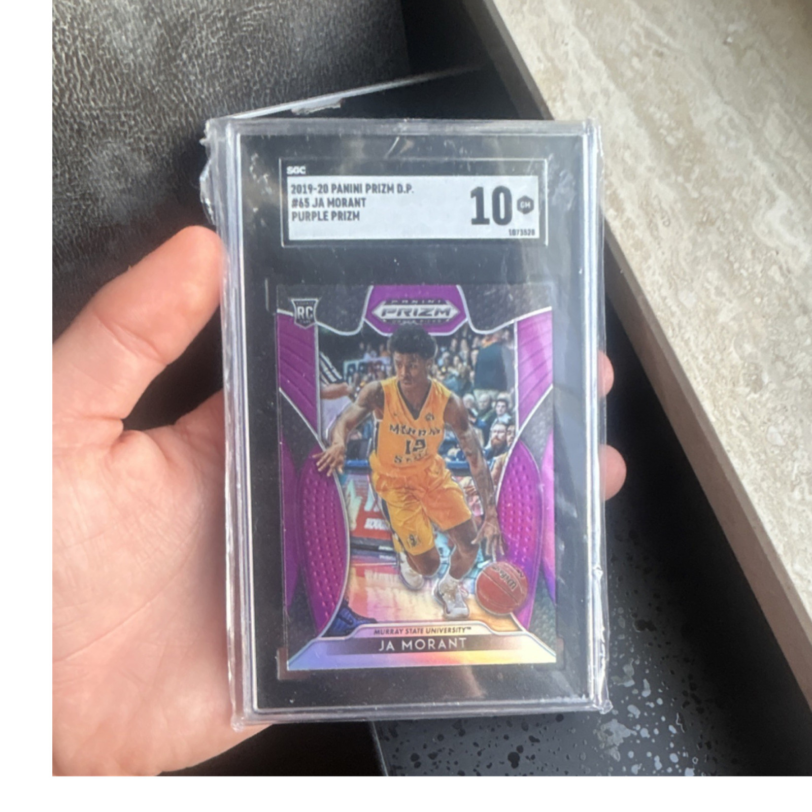 Panini 2019-20 Prizm Draft Picks Ja Morant #65 Purple Prizm RC SGC 10
