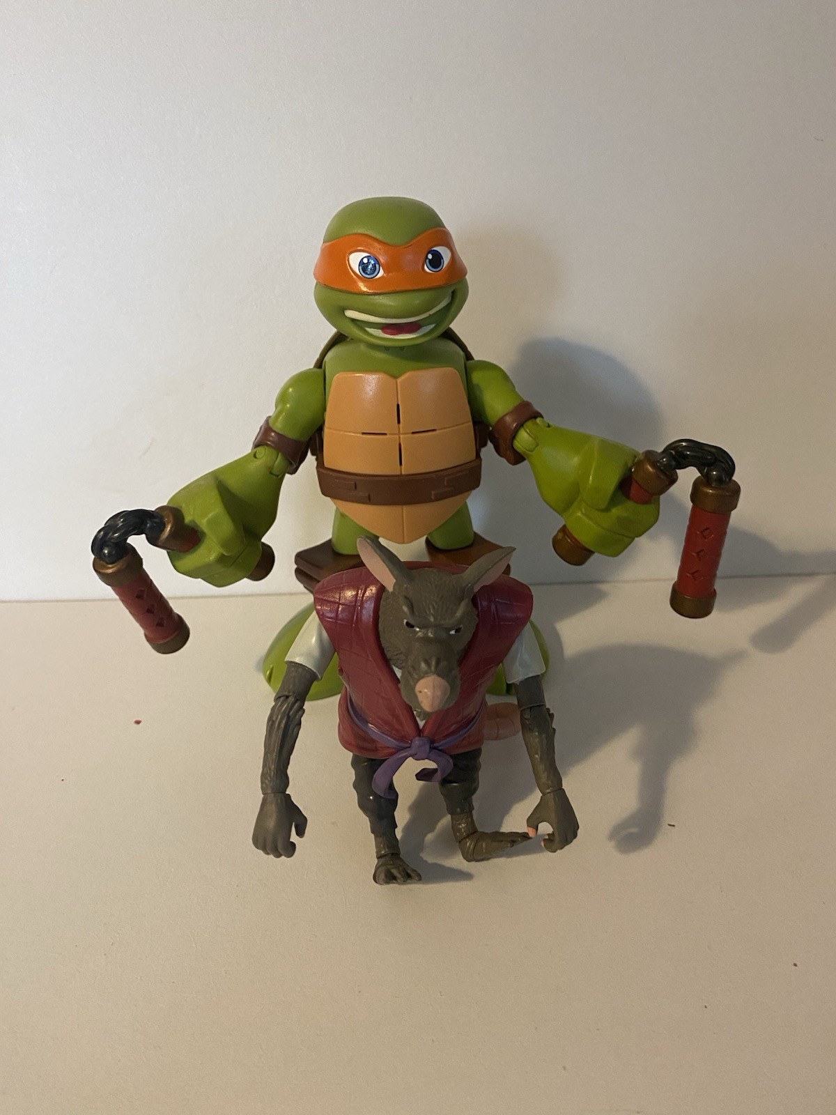 TMNT Teenage Mutant Ninja Turtles Michelangelo & Splinter Action Figures