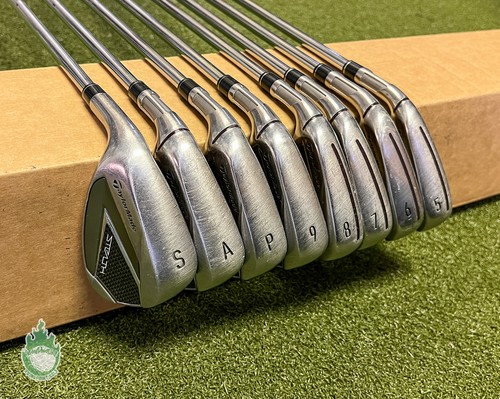 Used LH TaylorMade Stealth Irons 5-PW/AW/SW KBS MAX MT 85g Stiff Steel Golf Set