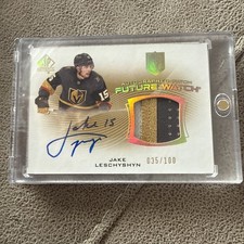 2021-22 SP Future Watch AUTO PATCH /100 Jake Leschyshyn Vegas Golden Knights