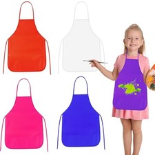 Pcs Kids Apron Painting Aprons, Kids Aprons for 4 Red, Blue, Rose Red, White