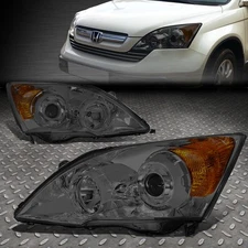 FOR 2007-2011 HONDA CRV SMOKED HOUSING AMBER CORNER PROJECTOR HEADLIGHT/LAMP SET