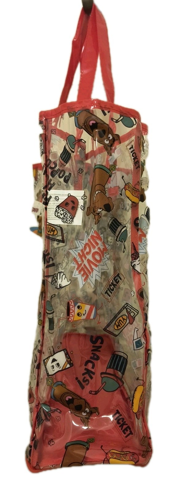 SCOOBY-DOO SNACKS RED CLEAR TRANSPARENT Reusable Tote/Shopping/Gift Bag🆕🆓Ship!