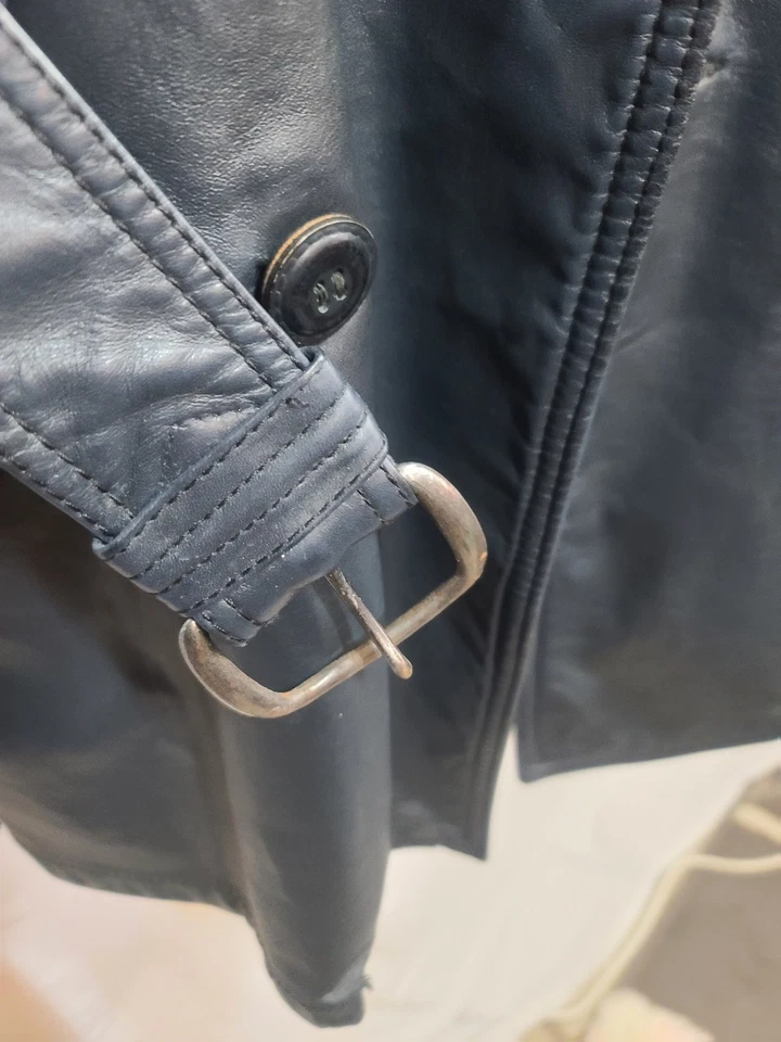 De colección - Lakeland - Para hombres 3/4 Longitud - Solapa Grande - Chaqueta de Cuero Azul - Talla 40 Foto 3 de 4