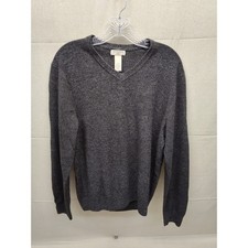 Dockers Mens V-Neck Sweater Charcoal Gray Marl Knit Pullover Size Large