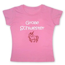 Girl Shirt Gro&szlig;e Schwester  ROSA  WAHL Motiv Gr&ouml;&szlig;e Wunschname  NEU