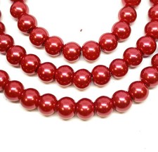 A strand of 8mm Round Glass Pearl Beads approx. 100pcs in various colours DIY