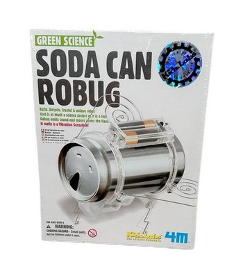 Green Science Soda Can Robug STEM Science Kit DIY Robotics Educational Project