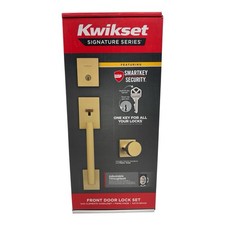 Kwikset San Clemente Handleset w/Deadbolt & Pismo Knob Satin Brass 98180...