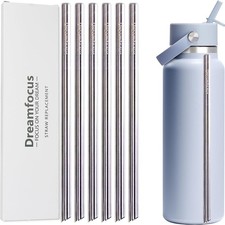 Reusable Metal Straws Replacement Stainless Steel for Hydro Flask Wide Mouth ...