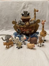 Noah s Ark with animal figurines- Resin