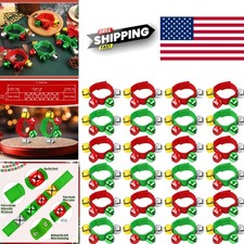 Colorful Christmas Wrist Bells 24Pcs Red Green Gold Silver for Celebrations