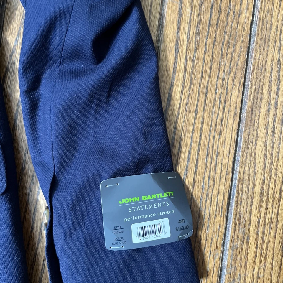 Nuevo con etiquetas John Bartlett Traje Chaqueta 48R Azul Marino Venta al por menor $150 Foto 2 de 4