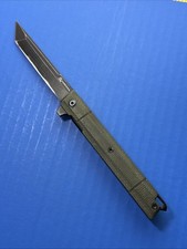 Cuchillo Plegable de Bolsillo Foresail Flipper, DC53 G10 Mango Verde con Hoja Negra