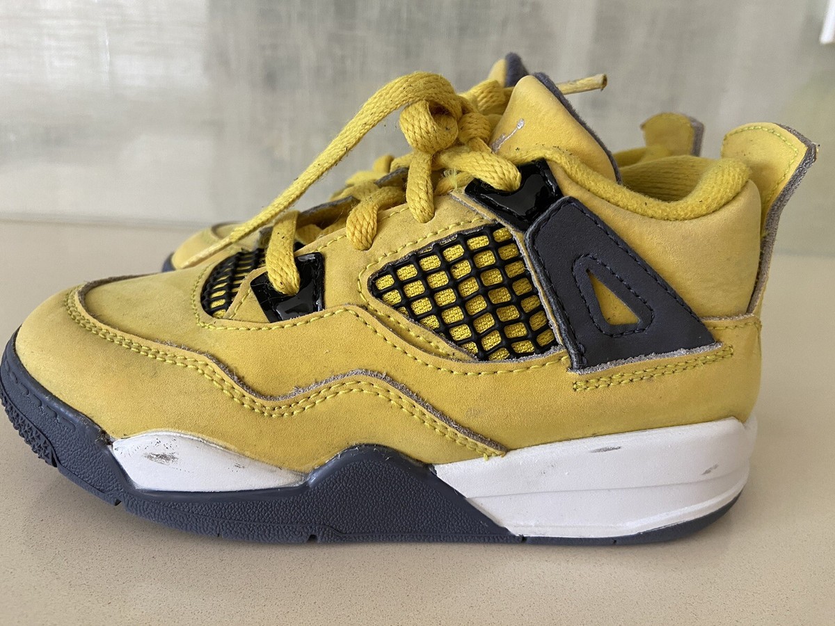 Nike Air Jordan 4 Retro Lightning Yellow BQ7670-700 Toddler Baby