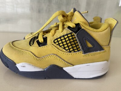 Nike Air Jordan 4 Retro Lightning Yellow BQ7670-700 Toddler Baby Boy Size 10C | eBay