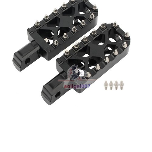 Wide Fat MX Style Foot Pegs Footrest For Harley Dyna Sportster XL Chopper Bobber - Picture 2 of 10