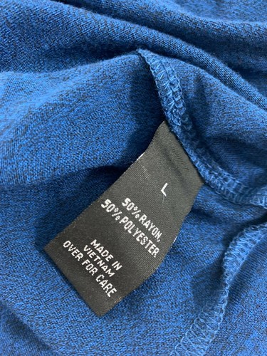 I N Studio Womens Blouse Shirt Size Large Blue 3/4 Bell Sleeves Metal Detail - Picture 5 of 6