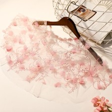 Ladies Sheer Lace Mesh Cape Flower Cloak Shawl Thin Top Bride Wedding Evening