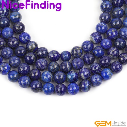 Blue Lapis Lazuli Natural Round Loose Gemstone Bead Jewelry Making 2mm Big Hole - Picture 33 of 33