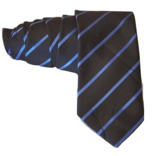 Scott Allan Men's Navy Blue Stripe Microfiber Necktie, L 60" W 3.5" Pre-owned