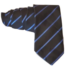 Scott Allan Men's Navy Blue Stripe Microfiber Necktie, L 60" W 3.5" Pre-owned 