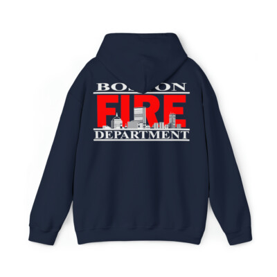 Boston Fire Department Skyline Cityscape Unisex Heavy Blend  Hooded Sweatshirt