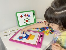 Whiteboard 125 Magnetic Alphabet Shapes with Storage Marker and Eraser GREEN 