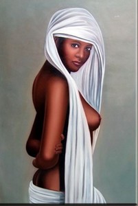 African-Diva-woman-portrait-Oil-Painting-on-Canvas-wall-art-decor-28x40-034