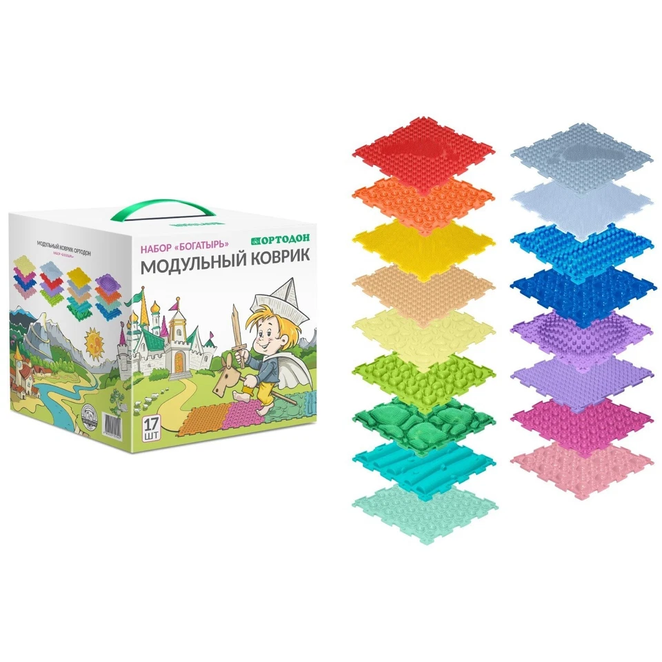 Alfombrillas ortopédicas sensoriales para masaje de pies Ortodon 17 piezas alfombra para jugar niños 10x10ea Foto 2 de 4