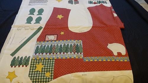 FABRIC PANEL North Woods VEST Just Cut Line Applique and Sew Cute Cabin - Picture 2 of 12