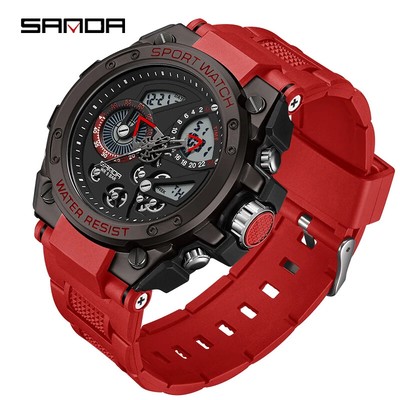 Sanda Men's Watch Electric Watch Multi-Function Fashion Outdoor Luminous 9020